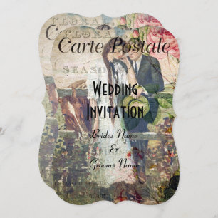 Pretty vintage postcard wedding