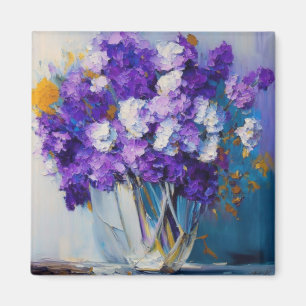 Pretty Vintage Purple Flowers Magnet