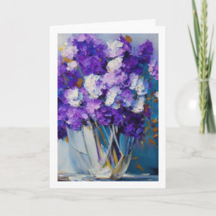 Pretty Vintage Purple Flowers Thinking of You Card