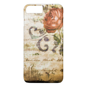 Pretty Vintage Victorian Sepia Rose Parchment Case-Mate iPhone Case