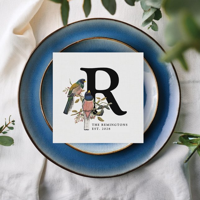 Pretty Vintage Wedding Napkins w Birds & Flowers (Creator Uploaded)