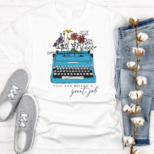 Pretty Vintage Wildflowers Typewriter T-Shirt