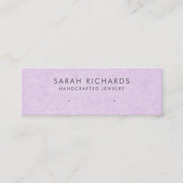 Pretty Violet Purple Earring Display Mini Business Card (Front)