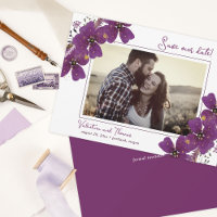 Pretty Violet Purple Flowers Save The Date