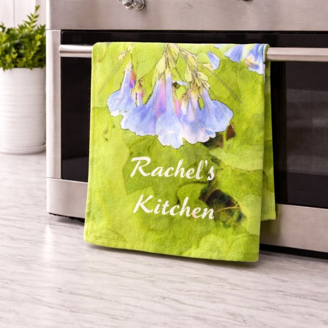 Pretty Virginia Blue Bells Flower Tea Towel (Creator Uploaded)