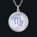 Pretty Virgo Astrology Sign Personalised Purple Silver Plated Necklace<br><div class="desc">This pretty,  personalised purple and lavender Virgo necklace features your astrological sign from the Zodiac in a beautiful sparkle like the constellations. Customise this cute gift with your name in beautiful cursive script for someone with a late August or early September birthday.</div>