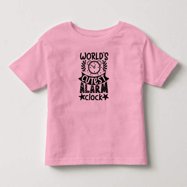 Pretty wake up quote pink toddler tshirt (Front)