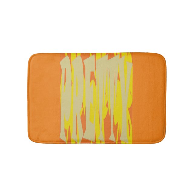 Pretty warm colours pale glowing lemon pink orange bath mat (Front)