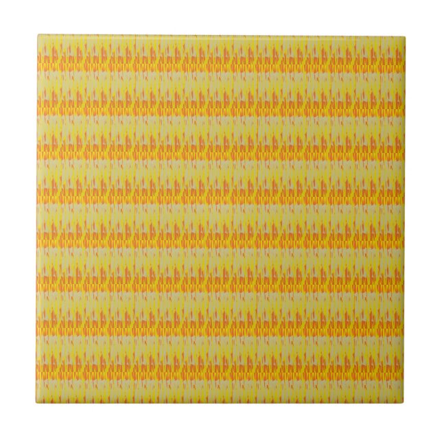 Pretty warm colours pale glowing lemon pink orange tile (Front)