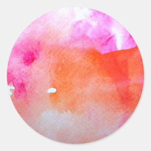 Pretty Watercolor Background Classic Round Sticker