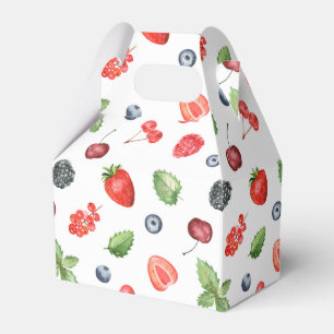 Pretty Watercolor Berry Pattern Favour Box