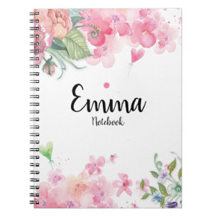 Pretty Watercolor Blush Pink Floral Boho Roses Not Notebook
