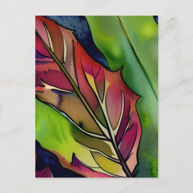 Pretty Watercolor Botanical  Postcard (Front)