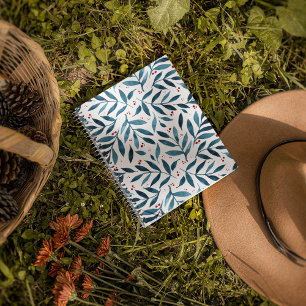 Pretty watercolor branches – turquoise and red notebook