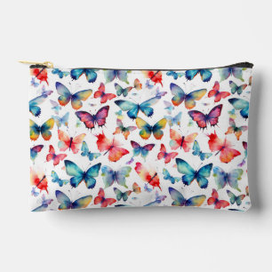 Pretty Watercolor Butterflies Pattern Accessory Pouch