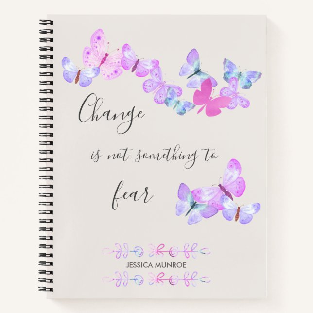 Pretty Watercolor Butterflies Personalised Notebook (Front)