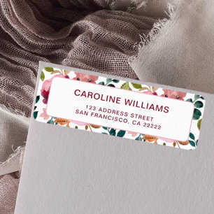 Pretty Watercolor Colourful Flowers Return Address