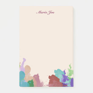 Pretty Watercolor Confetti Splatter Boarder Post-it Notes