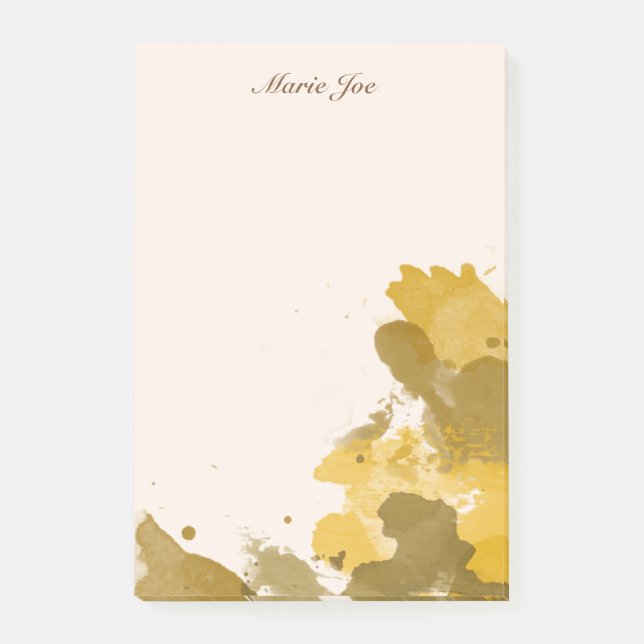 Pretty Watercolor Confetti Splatter Canvas Post-it Notes (Front)