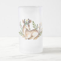 Pretty Watercolor Deer Laying Down Boho