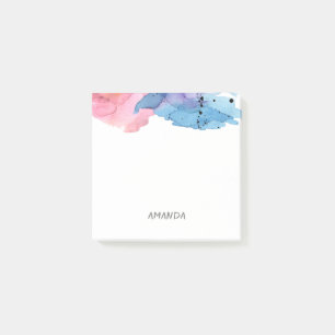 pretty watercolor design custom post it note