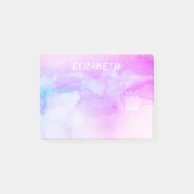 pretty watercolor design custom post it note (Front)