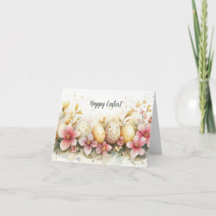 Pretty Watercolor Easter Eggs Holiday Card