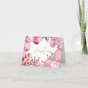 Pretty Watercolor Easter Eggs Holiday Card