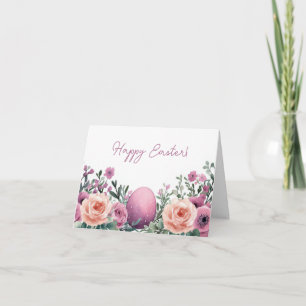 Pretty Watercolor Easter Eggs Holiday Card