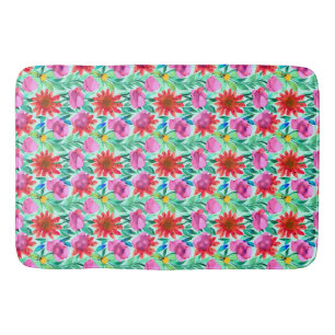 Pretty Watercolor Floral  Bath Mat