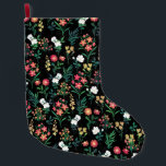 Pretty Watercolor Floral Black Botanical<br><div class="desc">Elegant,  delicate small garden flowers hand painting black design,  featuring a collection of white roses,  red daisies and yellow flowers with various green leaf shapes greenery hand painting,  on a solid black colour background. A special unique botanical nature floral artwork great for a spring botanic nature look decor.</div>