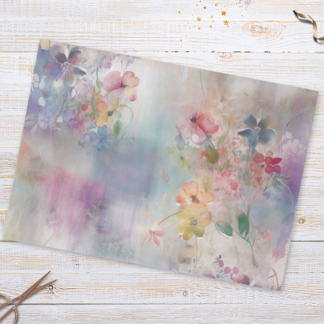 Pretty Watercolor Floral Botanical Pattern  Tissue Paper (Creator Uploaded)