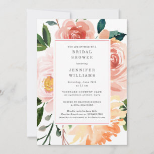 Pretty Watercolor Floral Bridal Shower Invitation