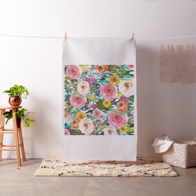 Pretty Watercolor Floral Fabric (In Situ)