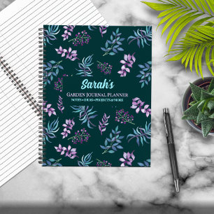 Pretty Watercolor Floral Garden Personalized Notebook