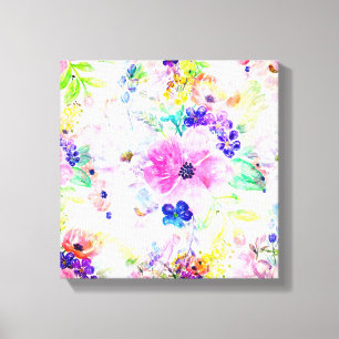 Pretty watercolor floral hand paint design canvas print