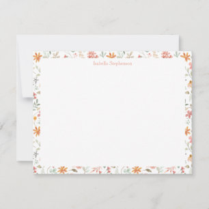 Pretty Watercolor Floral Pastel Personalised Card
