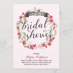 Pretty Watercolor Florals   Bridal Shower Invitation