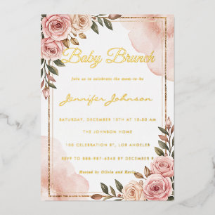 Pretty Watercolor Flowers Baby Brunch
