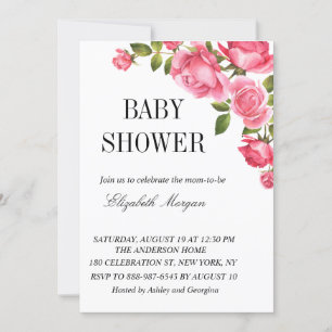 Pretty Watercolor Flowers Garden Baby Shower  Invitation