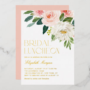 Pretty Watercolor Flowers Garden Bridal Luncheon