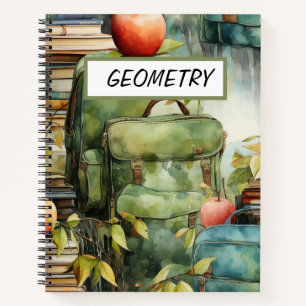 PRETTY WATERCOLOR GREEN SCHOOL BACKPACKS NOTEBOOK