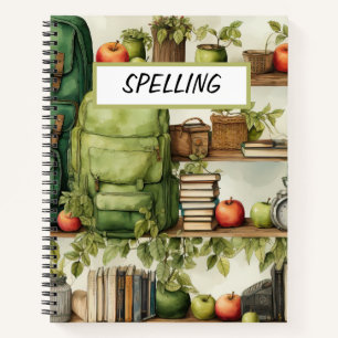 PRETTY WATERCOLOR GREEN SCHOOL BACKPACKS  NOTEBOOK
