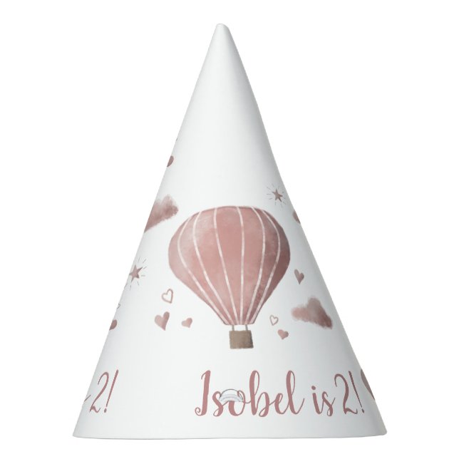 Pretty Watercolor Hot Air Balloon Party Hat (Right)