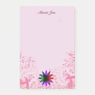 Pretty Watercolor Lotus Flower Boarder Post-it Notes