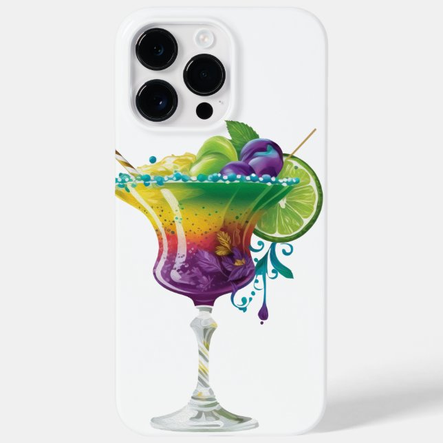 PRETTY WATERCOLOR MARDI GRAS BEVERAGES Case-Mate iPhone CASE (Back)