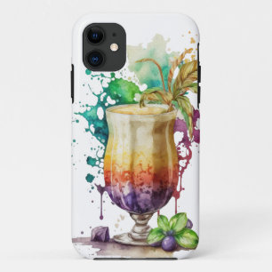 PRETTY WATERCOLOR MARDI GRAS BEVERAGES Case-Mate iPhone CASE