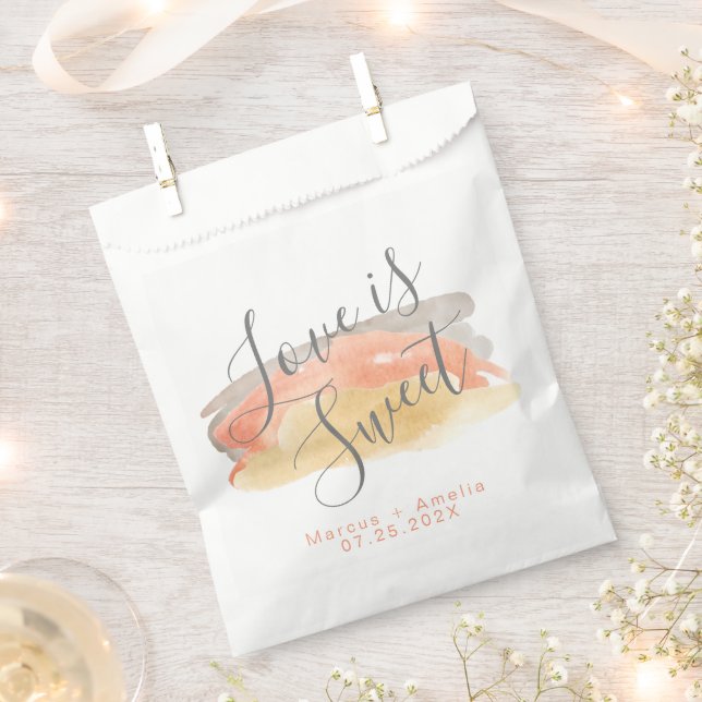 Pretty Watercolor Minimalist Wedding  Favour Bags (Clipped)