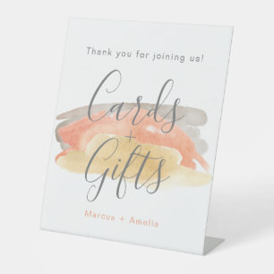 Pretty Watercolor Minimalist Wedding Gifts Pedestal Sign