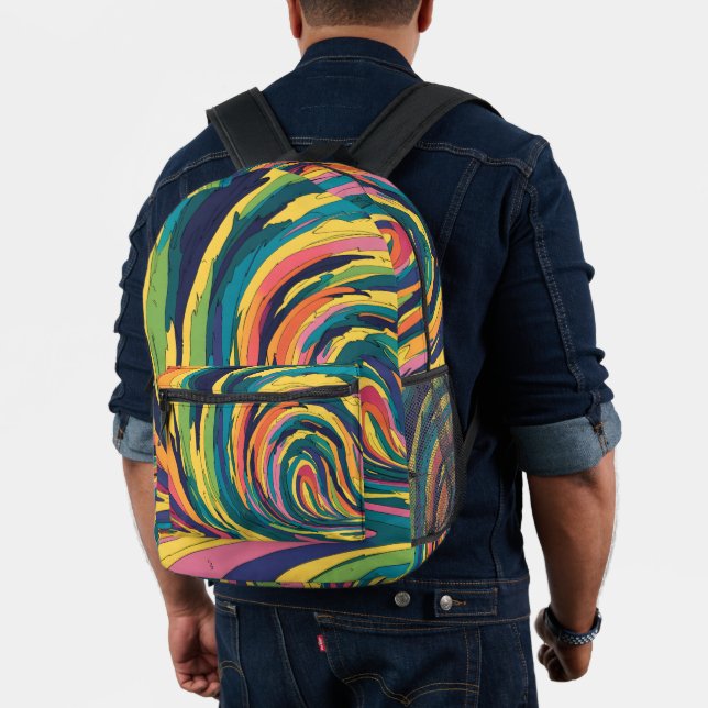 Pretty Watercolor pastel coloured rainbow  Printed Backpack (Insitu (Model))